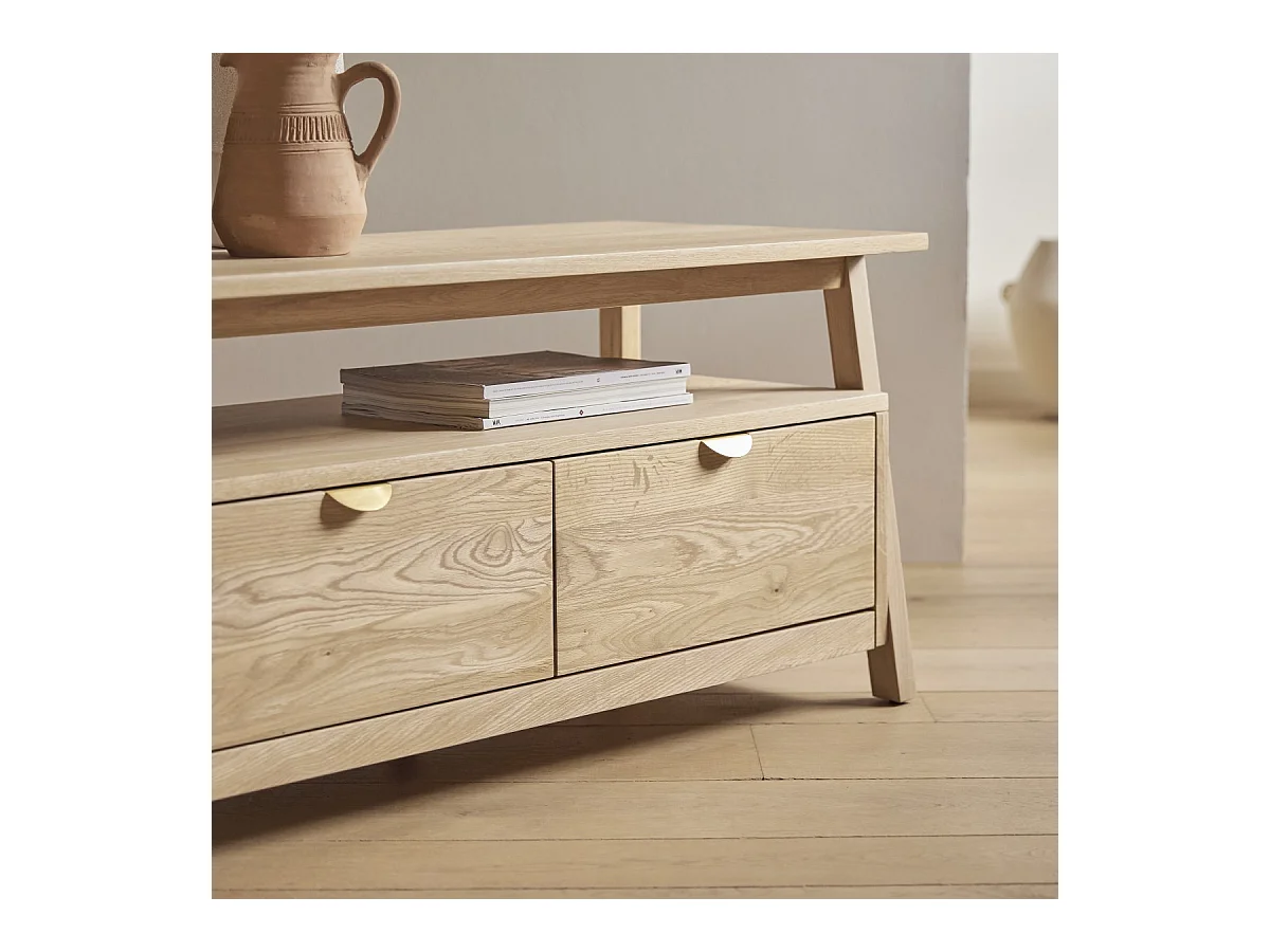 Meuble TV en bois de chêne 150 Pola