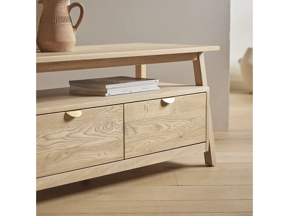 Meuble TV en bois de chêne 150 Pola