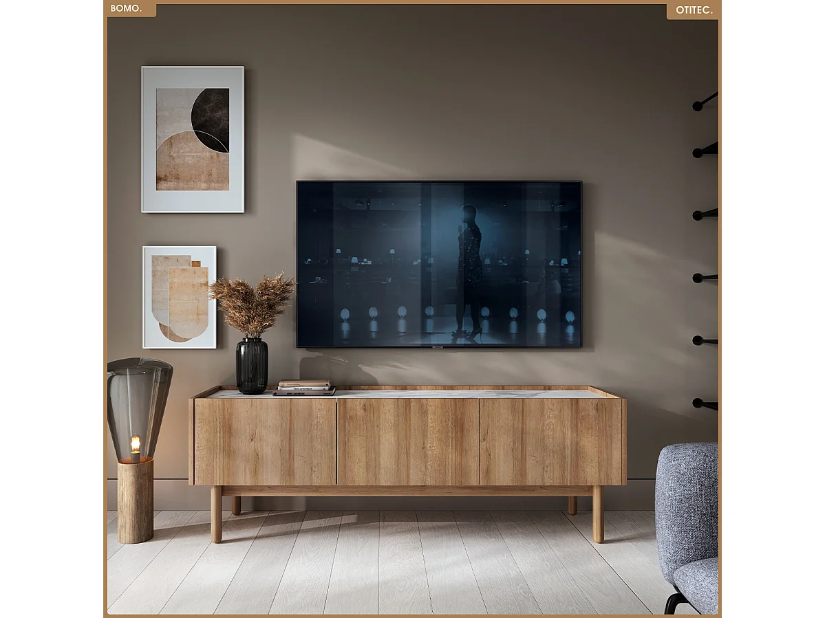 Meuble TV - L.144 x H.48 x P.37 - BOMO