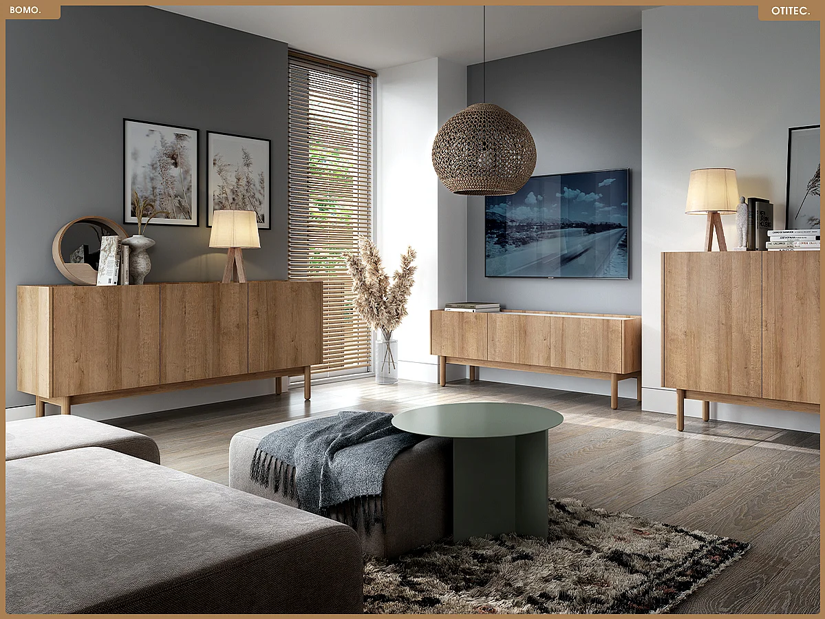 Meuble TV - L.144 x H.48 x P.37 - BOMO