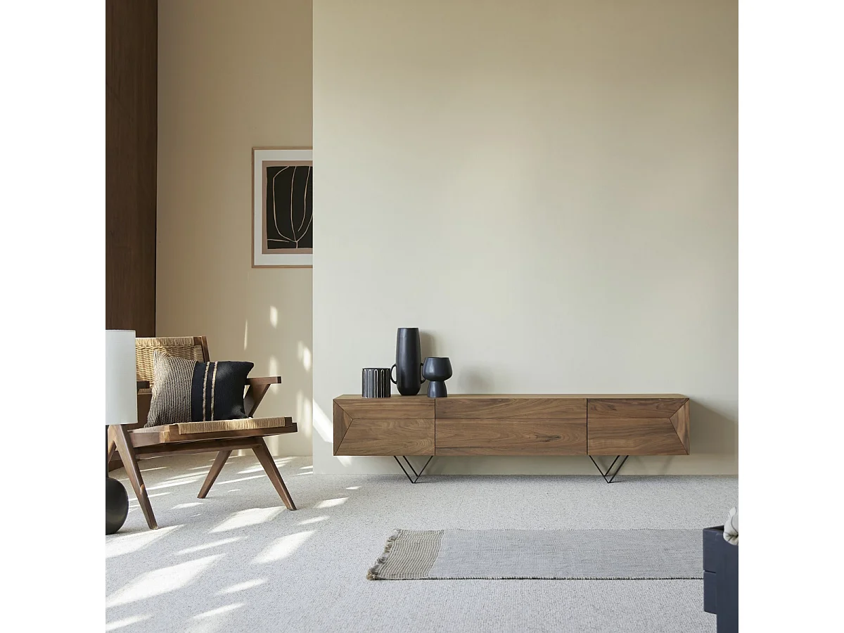 Meuble TV en bois de noyer 175 Metric