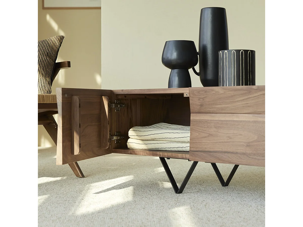 Meuble TV en bois de noyer 175 Metric