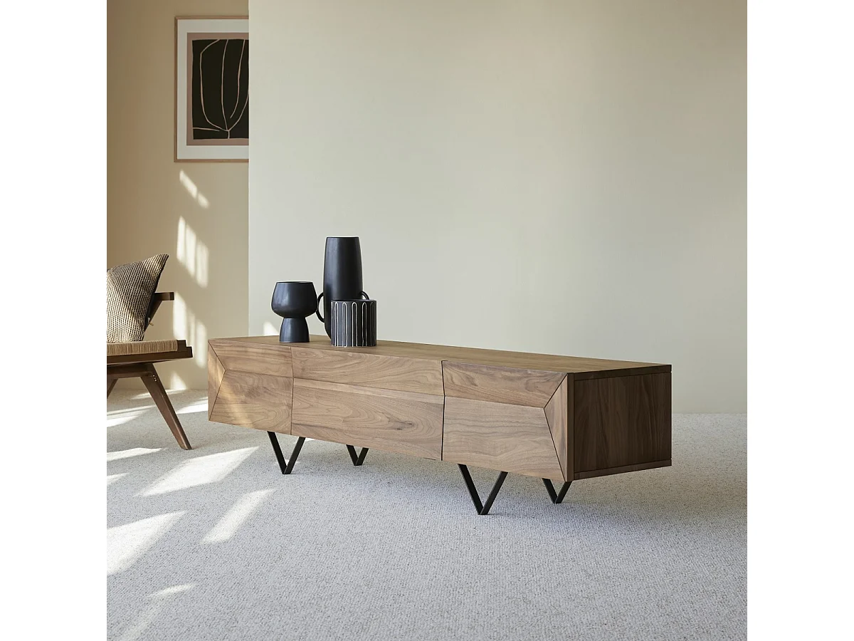Meuble TV en bois de noyer 175 Metric