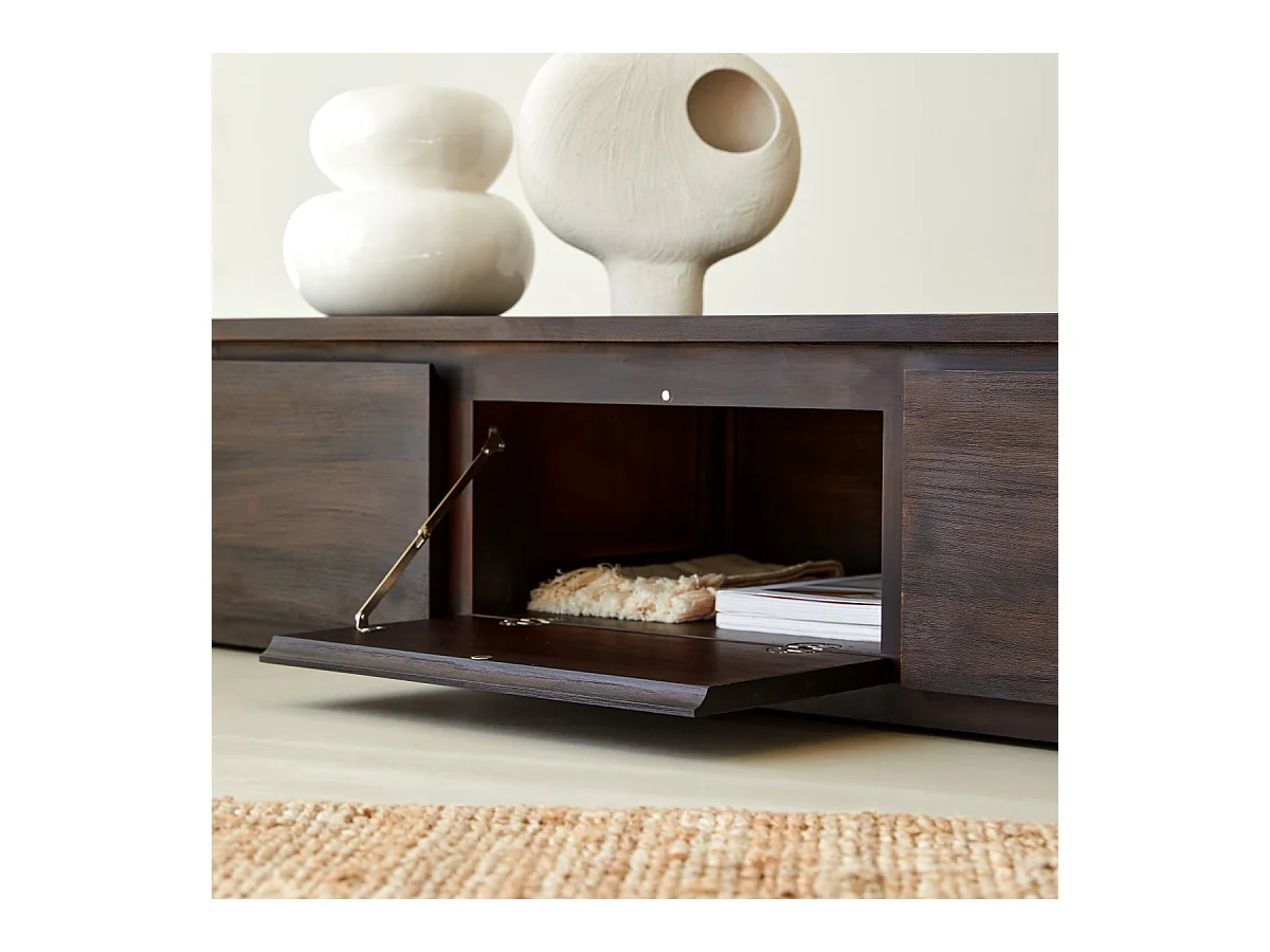 TV Unterschrank aus Mahagoni Holz 135 Eva