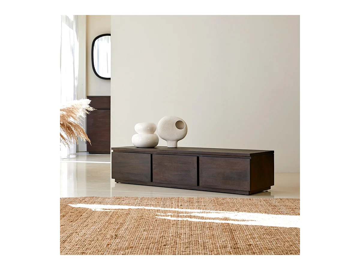 TV Unterschrank aus Mahagoni Holz 135 Eva