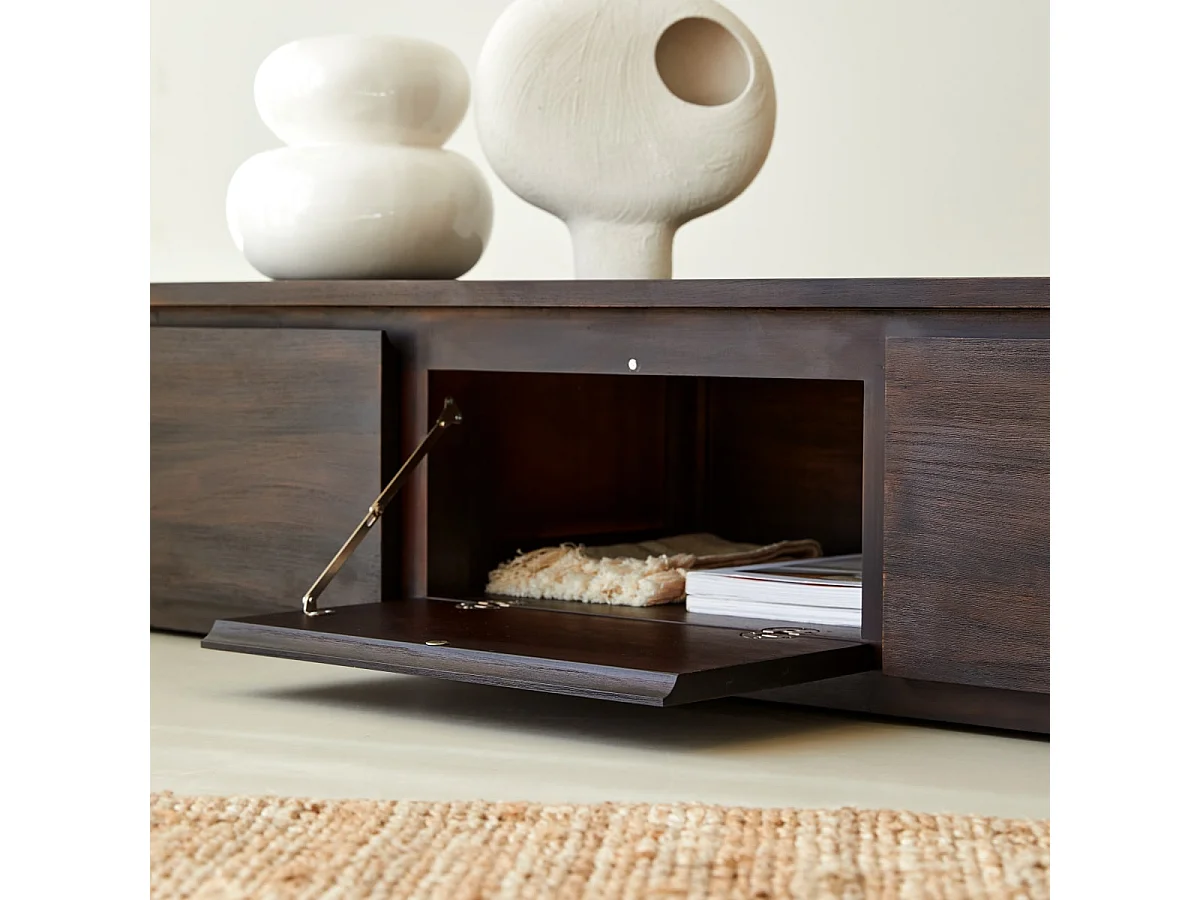 Meuble TV en bois d'acajou 135 Eva