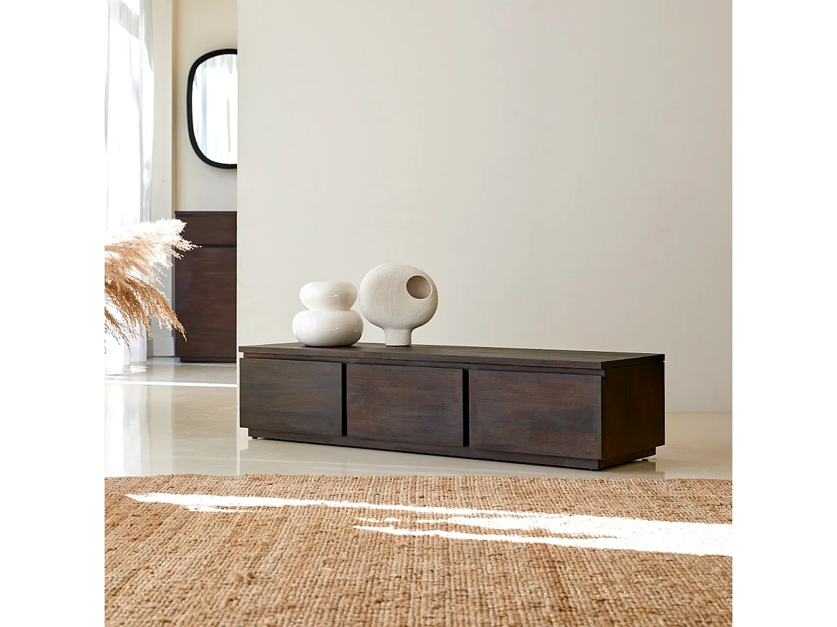 Meuble TV en bois d'acajou 135 Eva