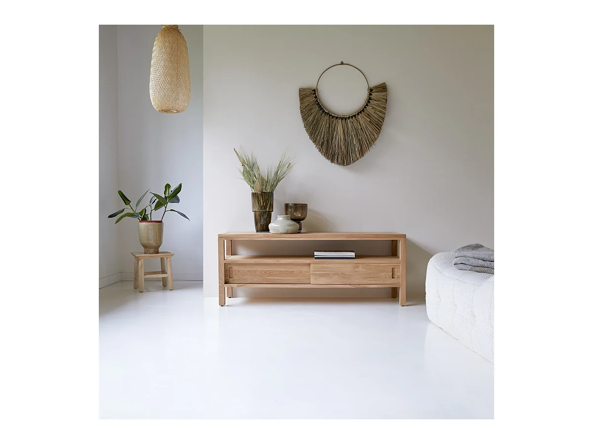 TV Schrank TV Unterschrank Board aus Teak 130 cm natürliches Teakholz