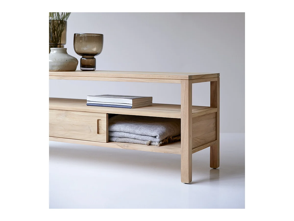 TV Schrank TV Unterschrank Board aus Teak 130 cm natürliches Teakholz