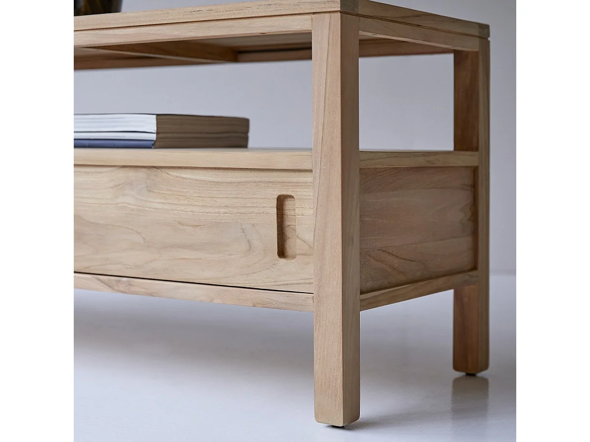 TV Schrank TV Unterschrank Board aus Teak 130 cm natürliches Teakholz