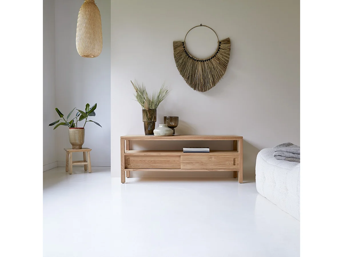 Meuble TV en bois de teck 130 Anton