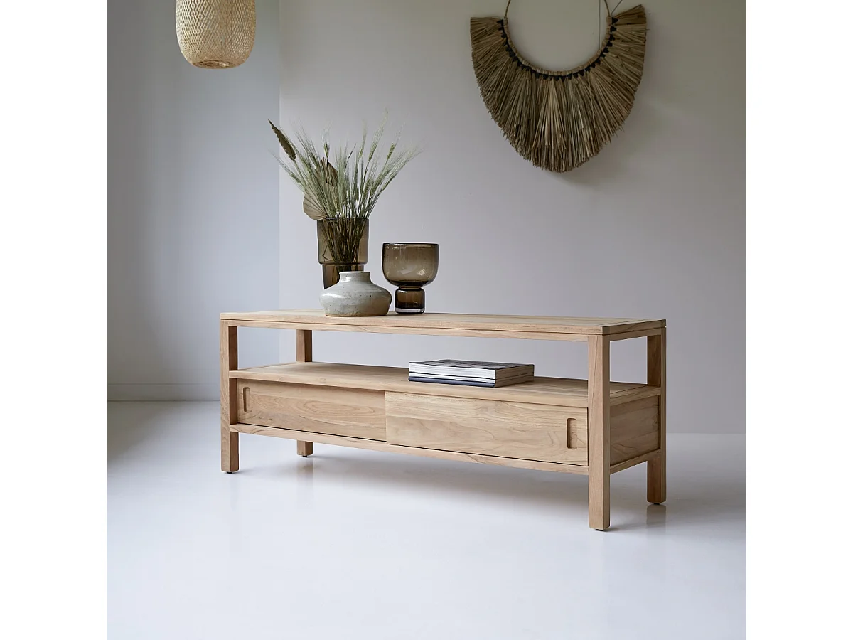 Meuble TV en bois de teck 130 Anton
