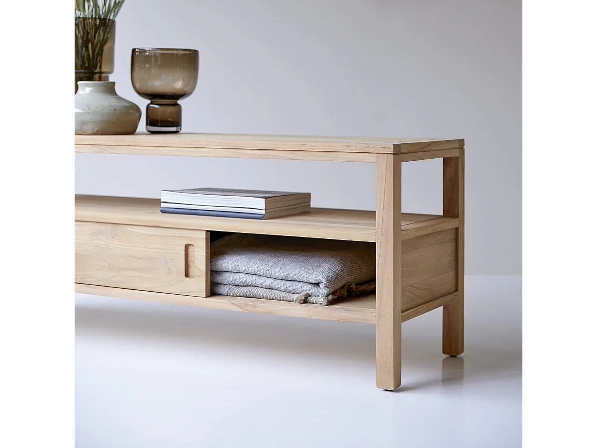Meuble TV en bois de teck 130 Anton