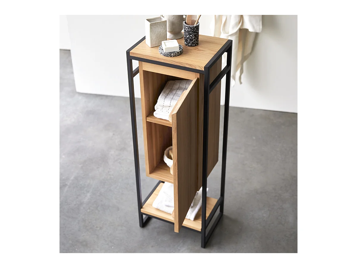 Scaffale modulabile in metallo e Teak 40 Michal