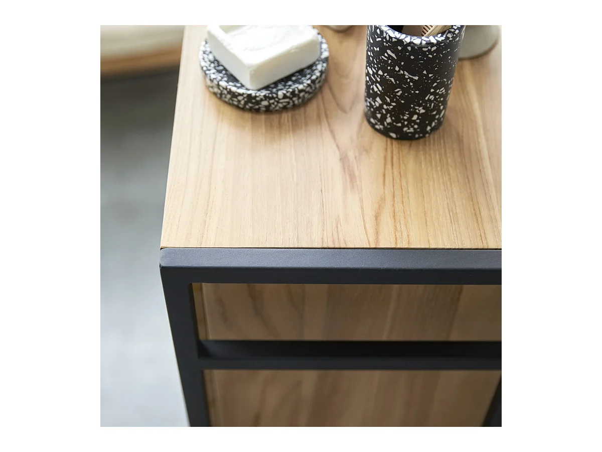 Scaffale modulabile in metallo e Teak 40 Michal