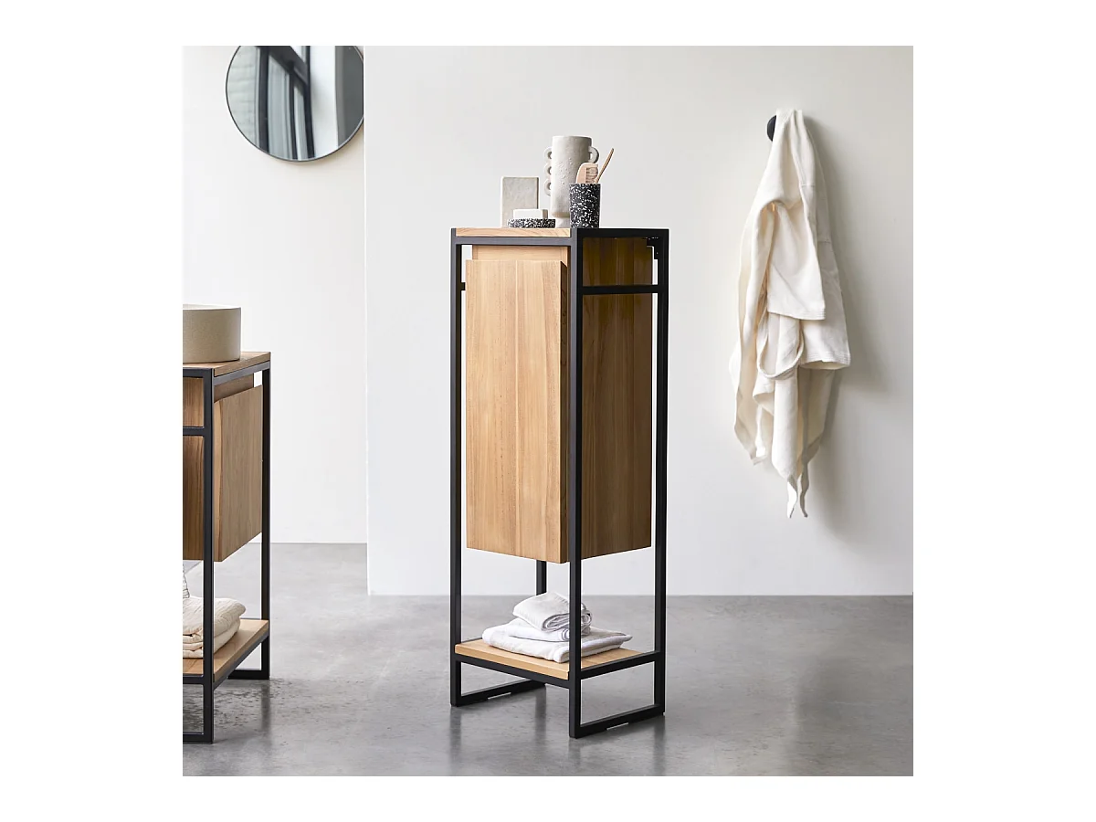 Scaffale modulabile in metallo e Teak 40 Michal