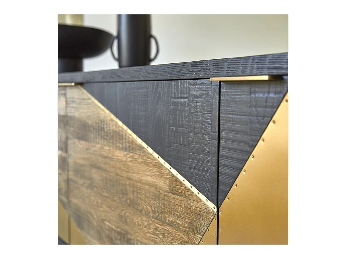 TV Schrank aus Eiche von Tikamoon mit Messingfüßen