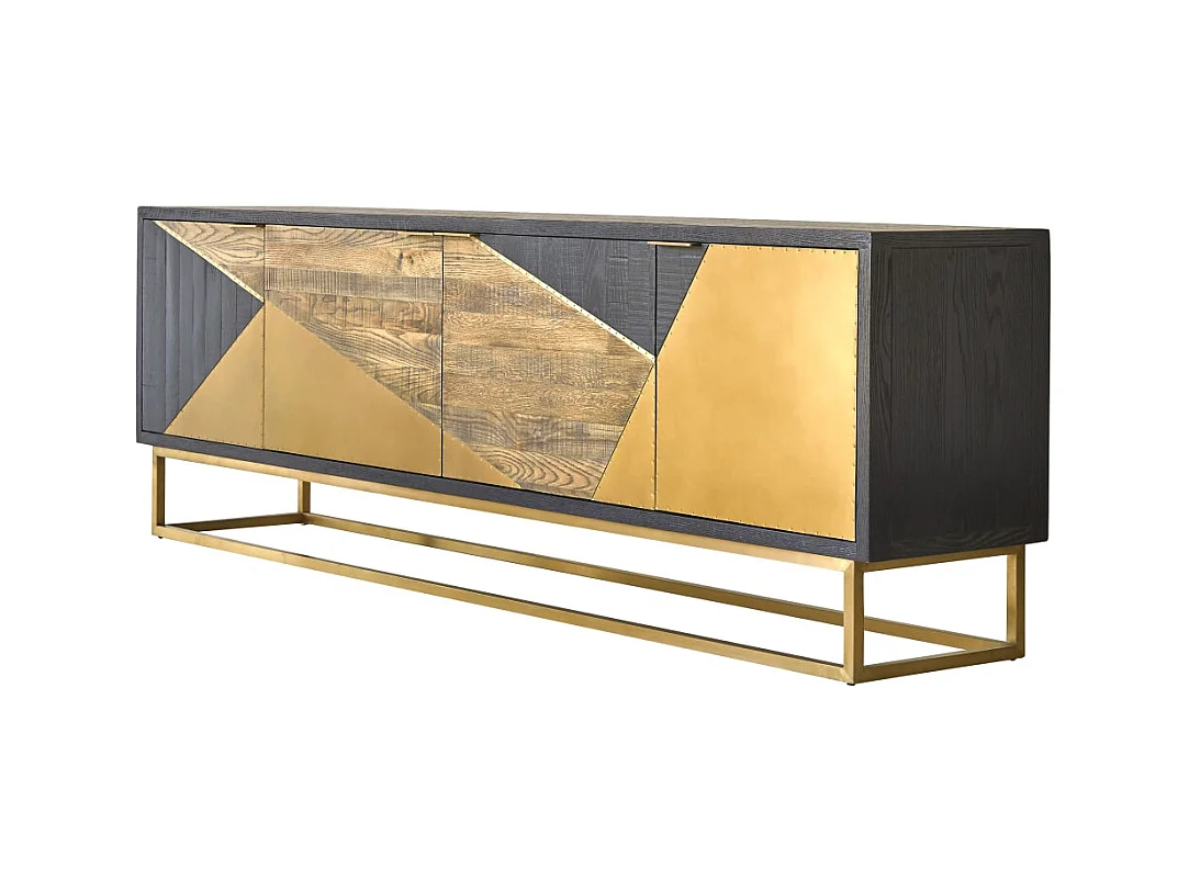 TV Schrank aus Eiche von Tikamoon mit Messingfüßen