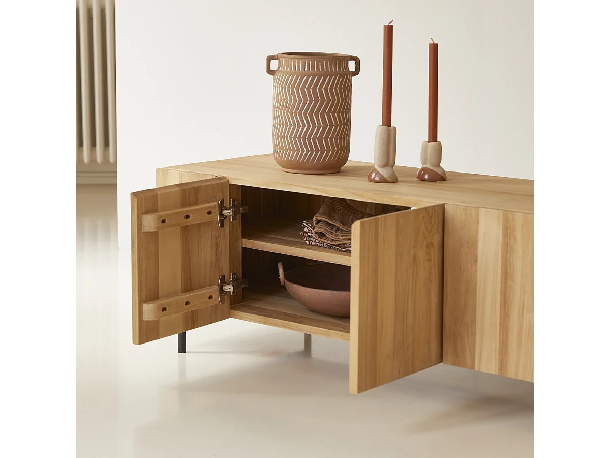 Meuble TV bas en bois de teck 170 Honorine