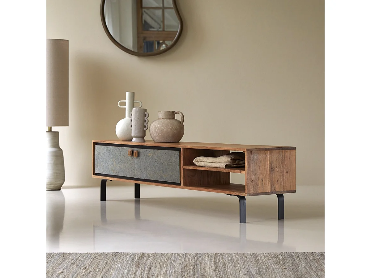 TV Unterschrank TV Schrank Hifi 160 cm aus Akazie Tikamoon