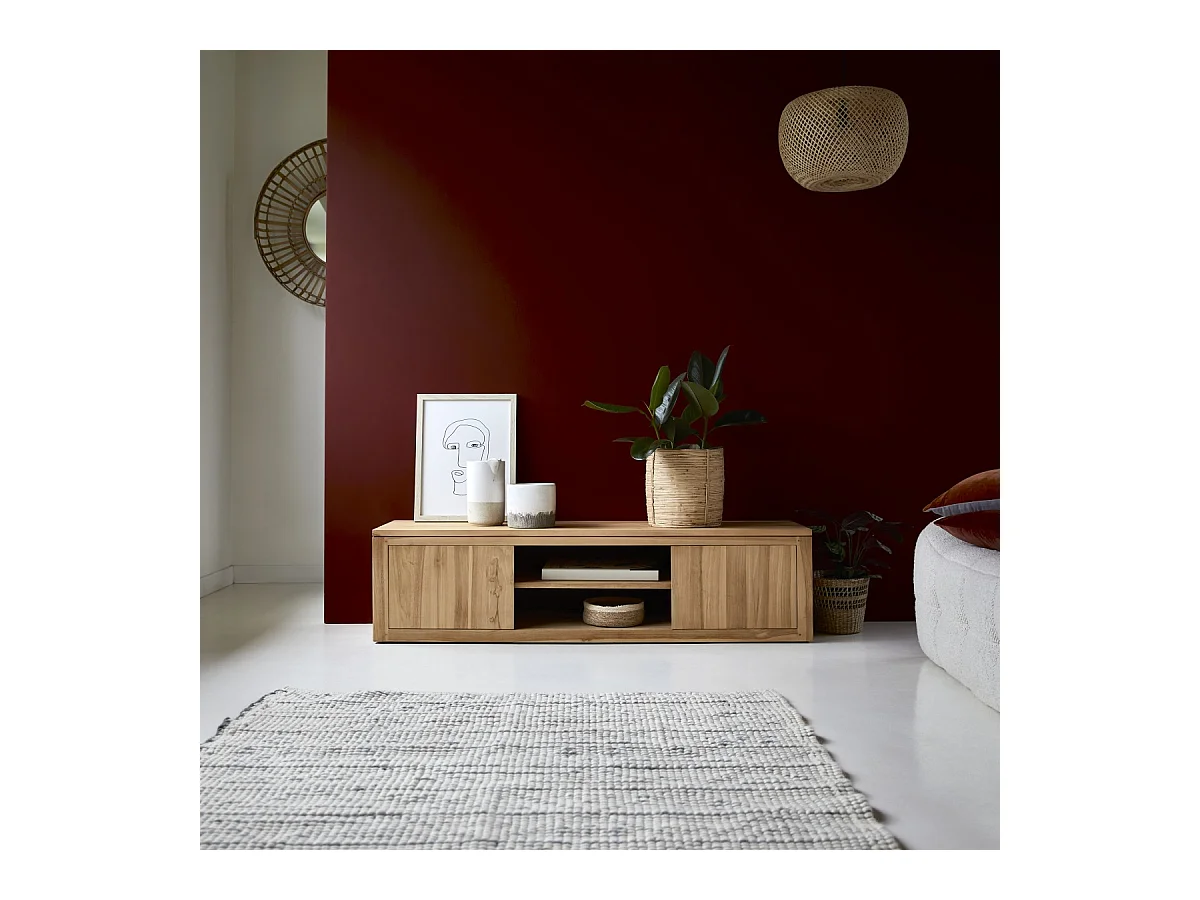 TV Schrank aus massivem Teak Basil 140 cm