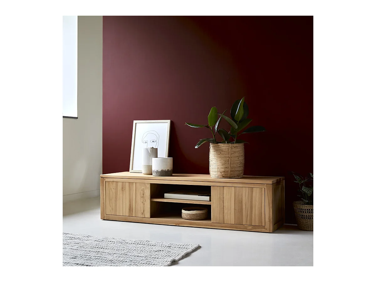 TV Schrank aus massivem Teak Basil 140 cm