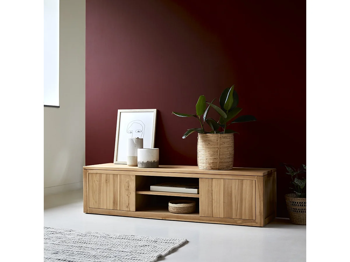 TV Schrank aus massivem Teak Basil 140 cm