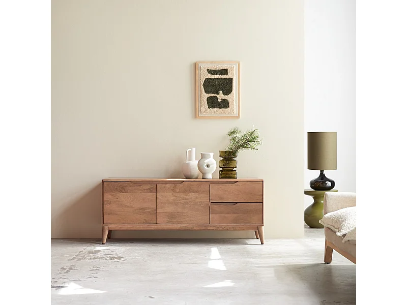 Mobile TV in legno di mango massello 140 cm