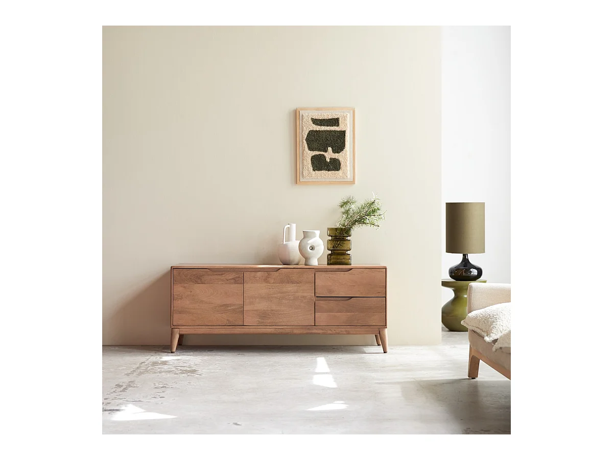 Mobile TV in legno di mango massello 140 cm