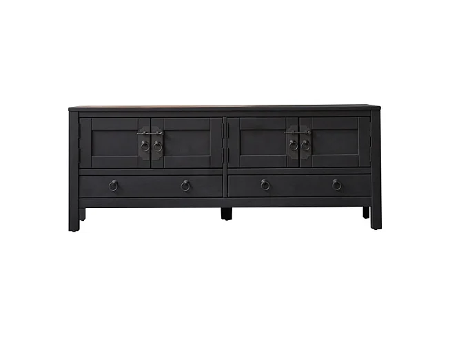 Thaki black - TV-Schrank aus massiver Kiefer 140