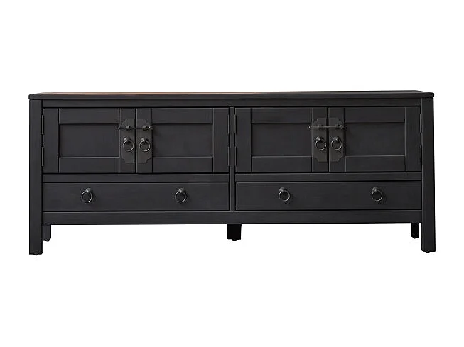 Thaki black - TV-Schrank aus massiver Kiefer 140