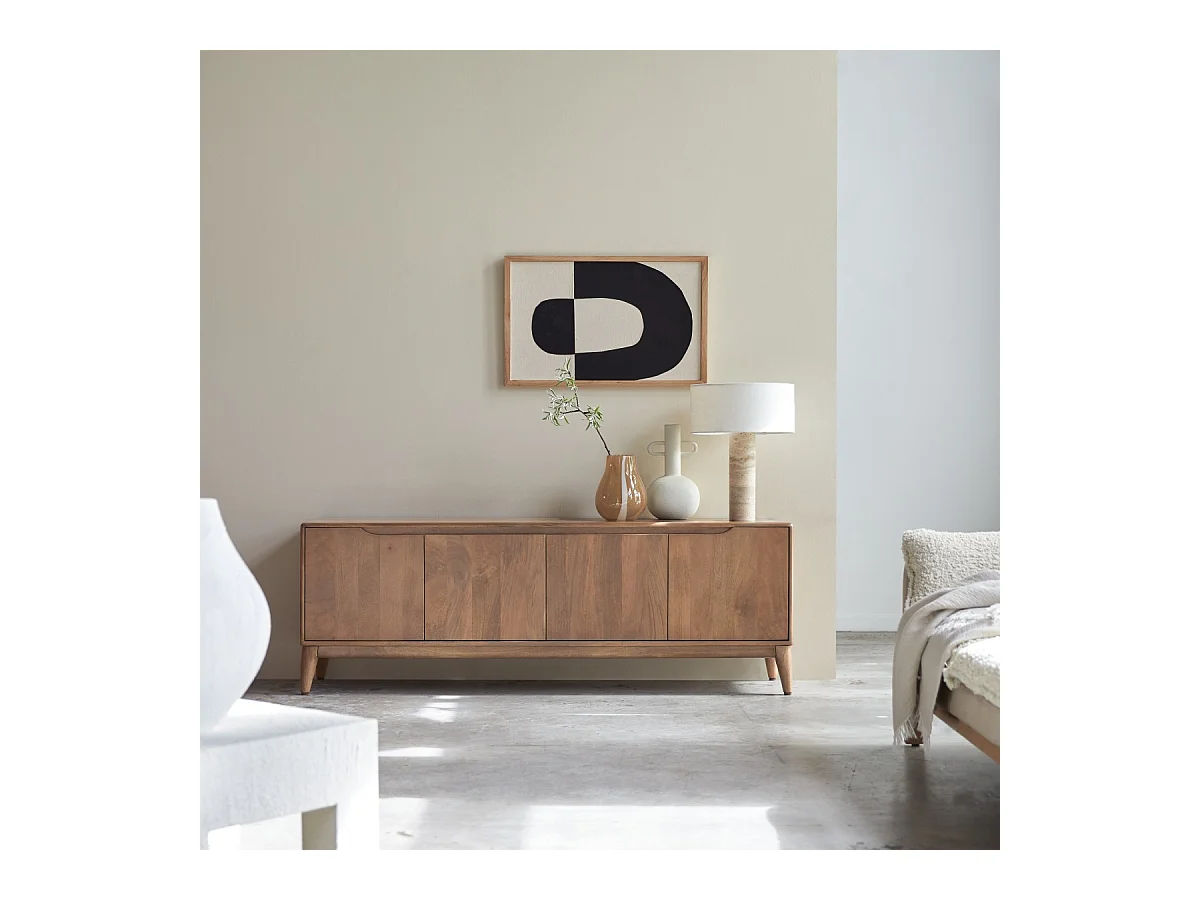 Mobile TV Gabrielle in legno di mango massello 160 cm