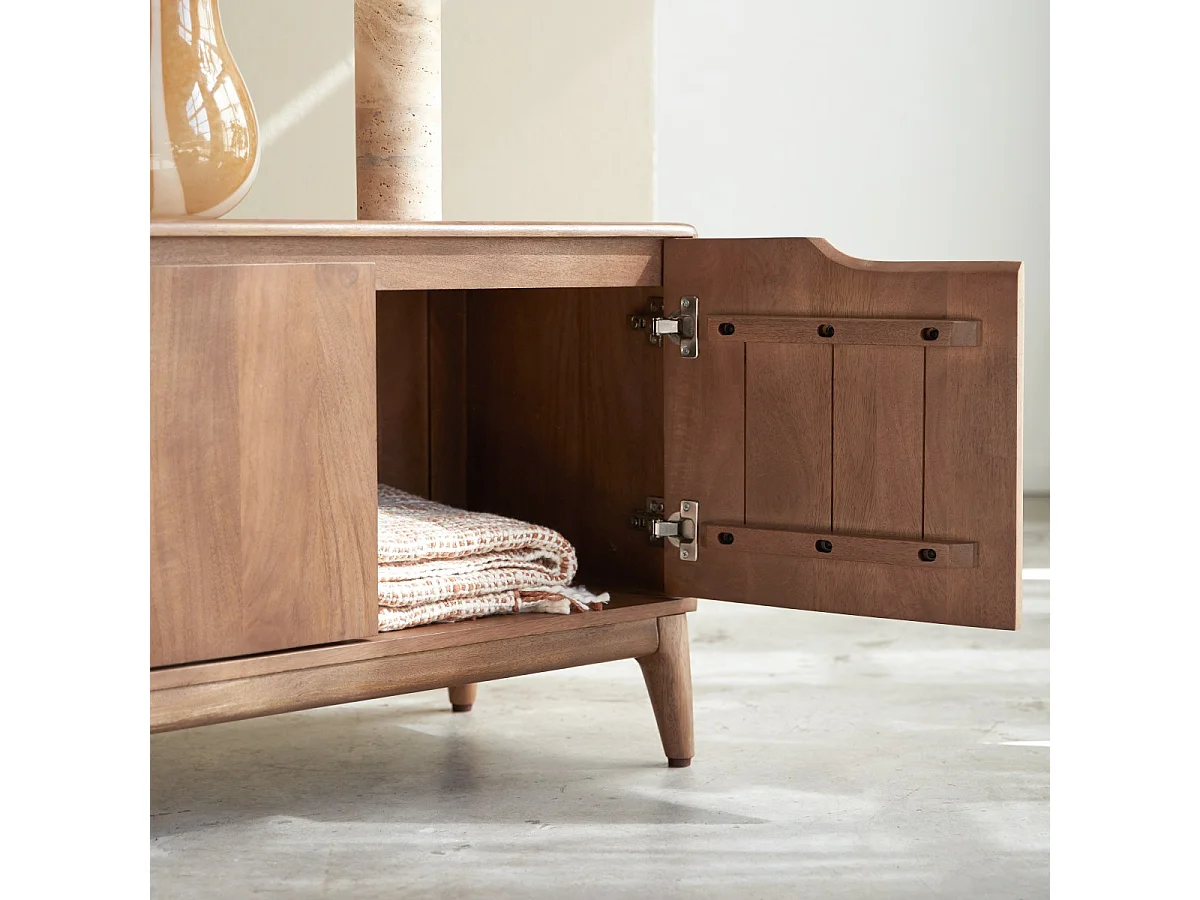 Mobile TV Gabrielle in legno di mango massello 160 cm