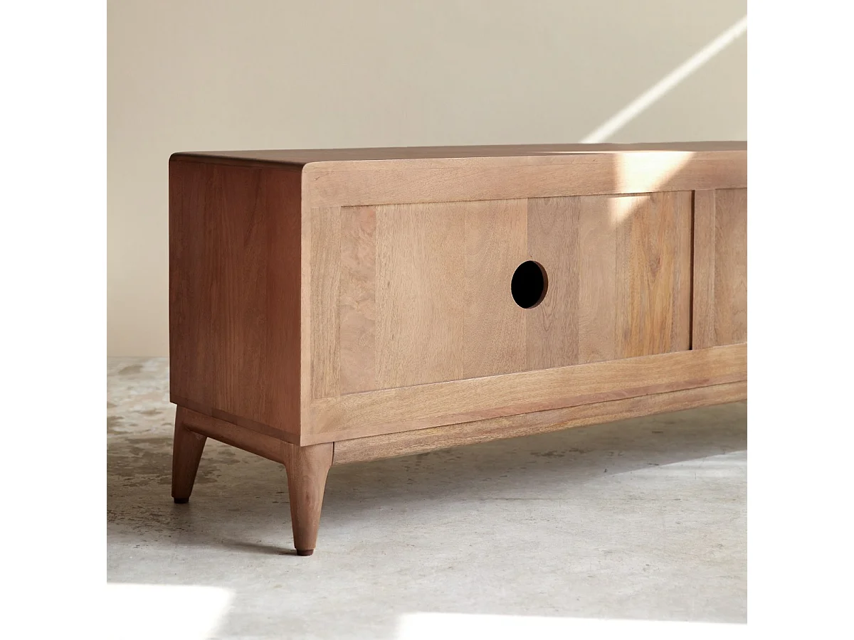 Mobile TV Gabrielle in legno di mango massello 160 cm