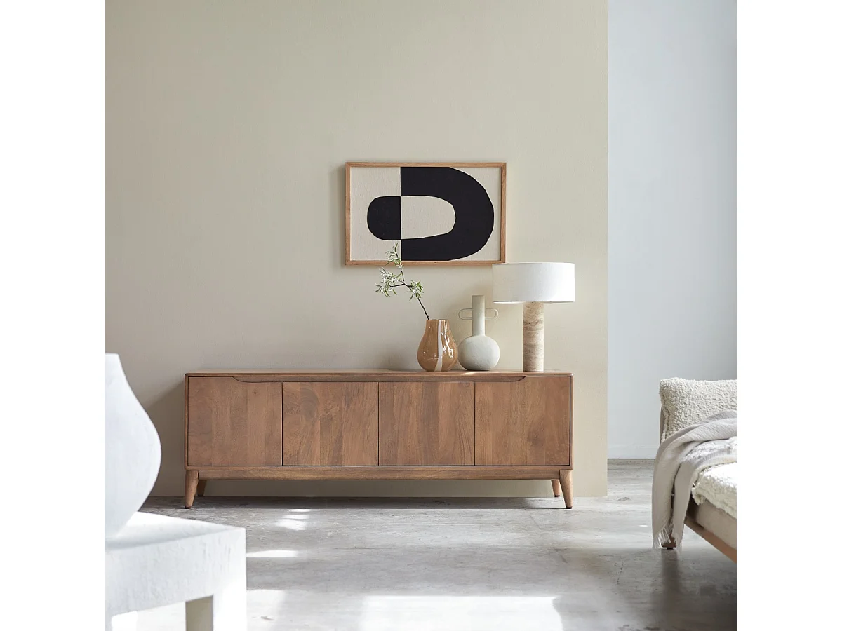 Mobile TV Gabrielle in legno di mango massello 160 cm