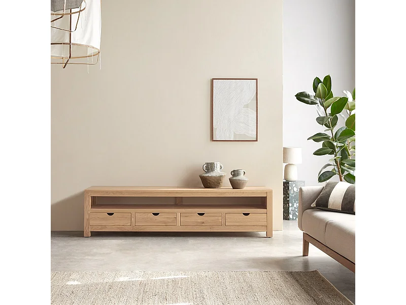 TV-Schrank Oliver aus massivem Eichenholz 200 cm