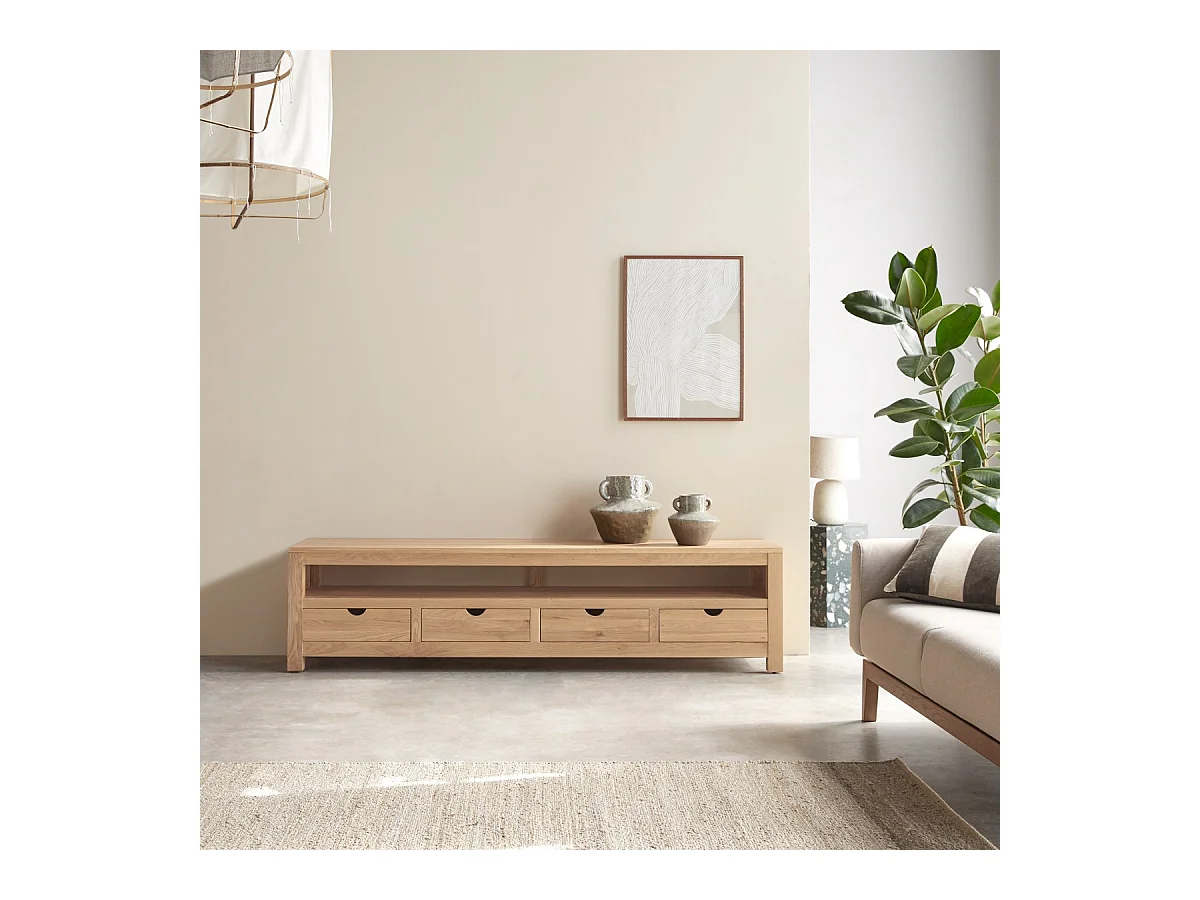 Mobile TV Oliver in rovere massello 200 cm