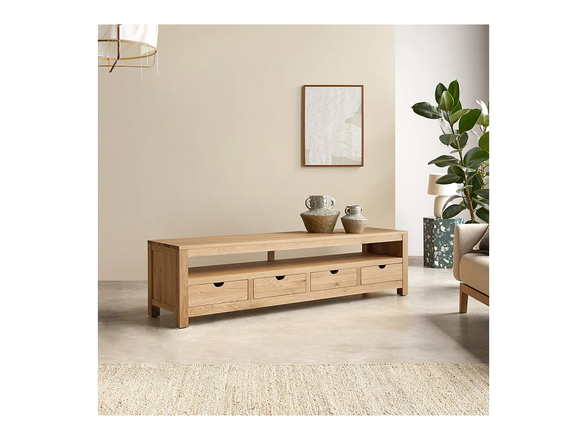 Mobile TV Oliver in rovere massello 200 cm