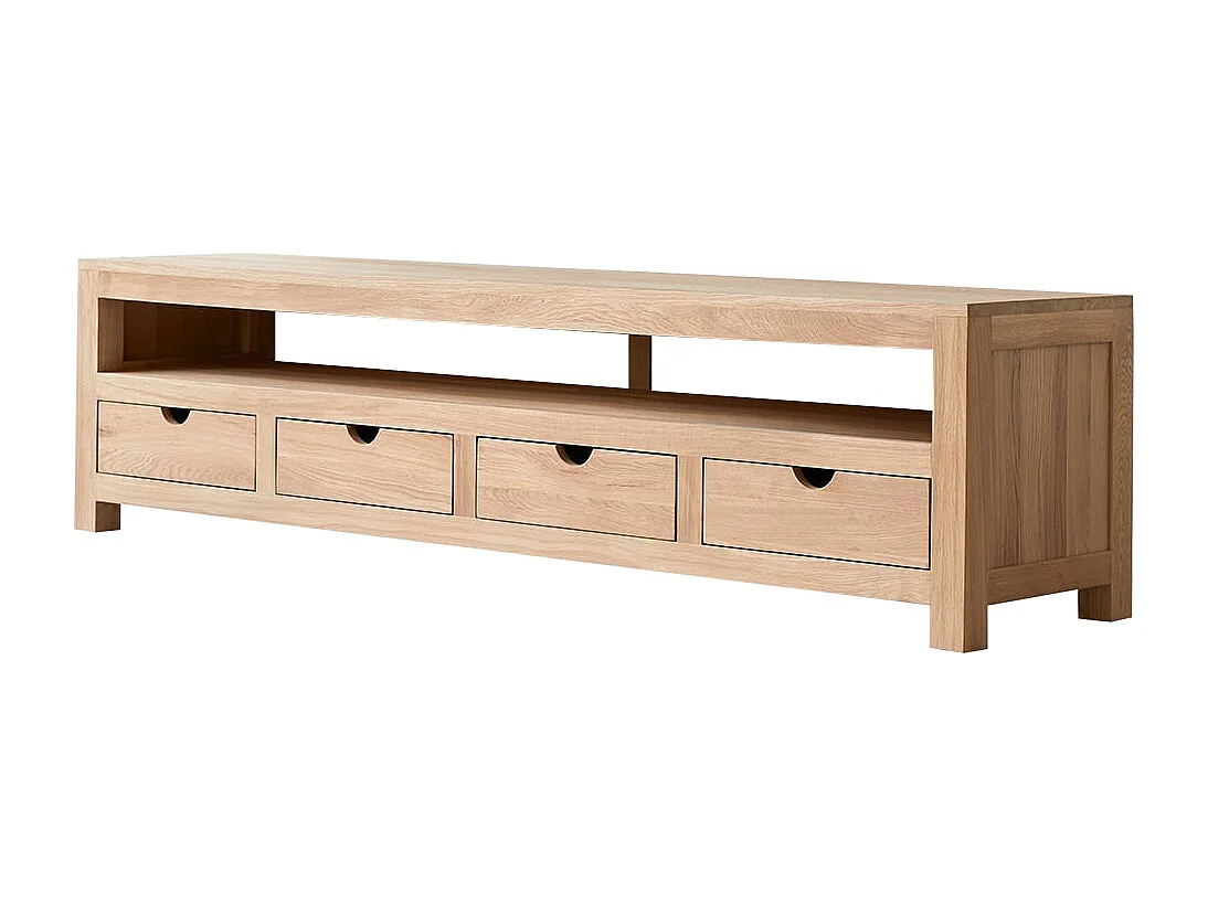 Meuble TV en bois de chêne massif Oliver 200 cm