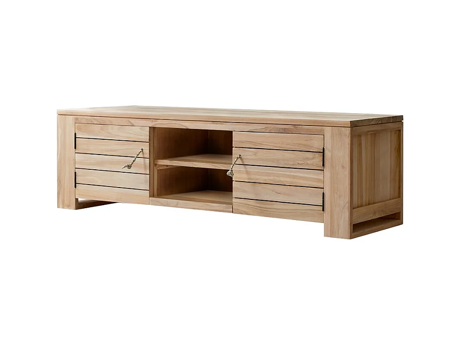 TV Schrank aus massivem Teakholz Minimalys 135 cm