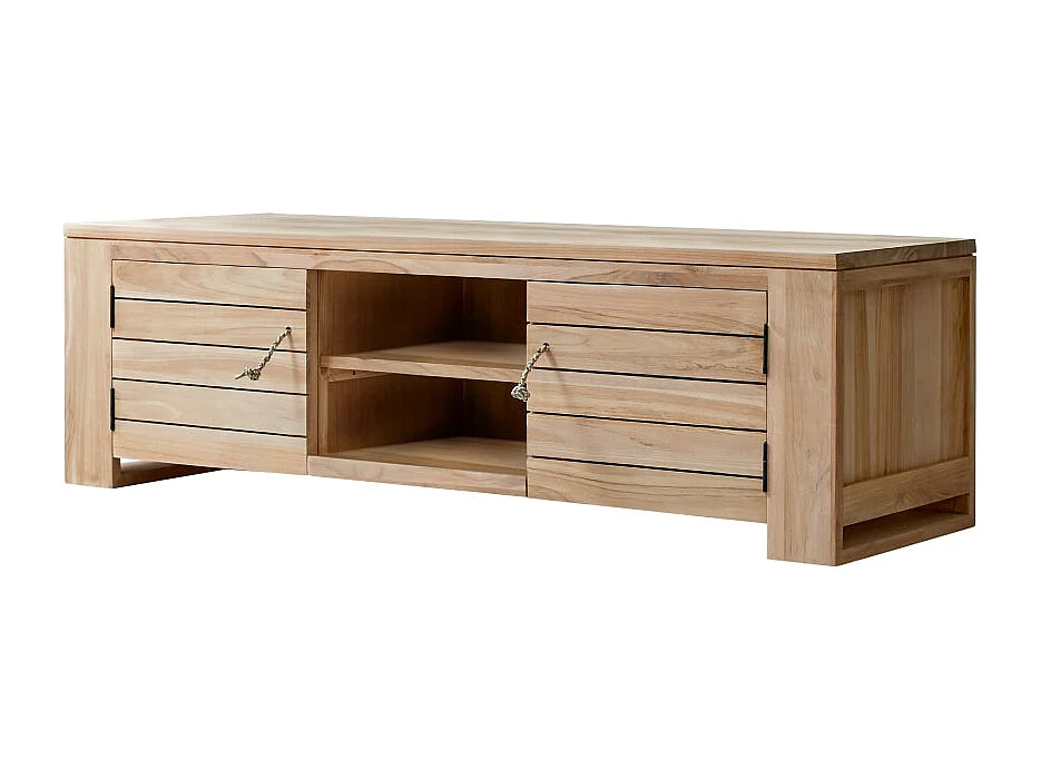 Meuble TV en bois de teck 135 Minimalys
