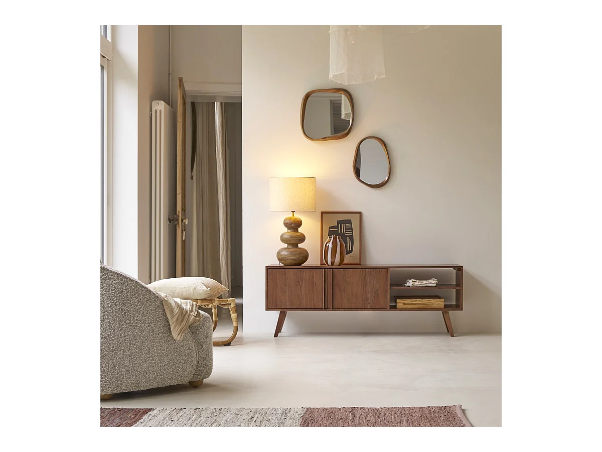 Meuble TV en acacia massif Niels 150 cm