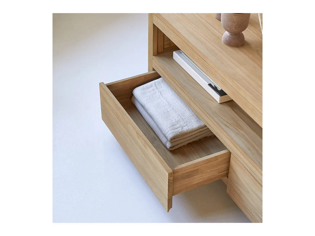 TV Unterschrank Teak Teakholz Massivholz TV Sideboard Lowboard 140  Neu