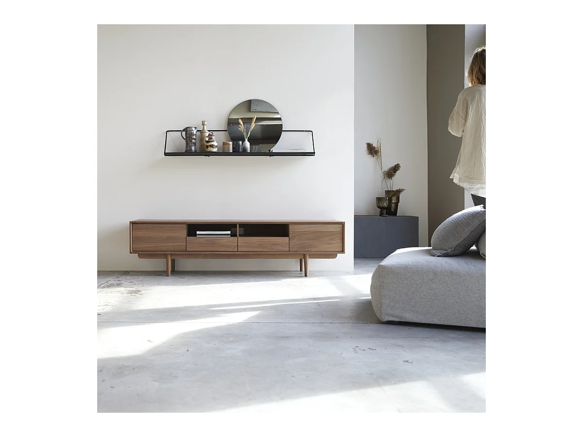 Meuble TV en bois de noyer 180 Ellie