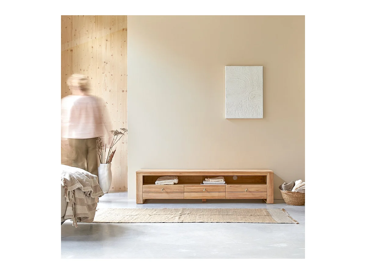 Meuble TV en bois de teck 170 Minimalys
