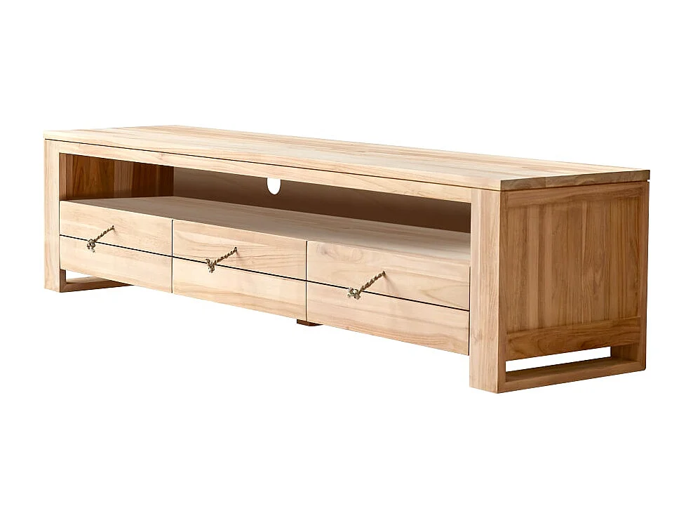 TV Schrank aus massivem Teakholz Minimalys 170 cm