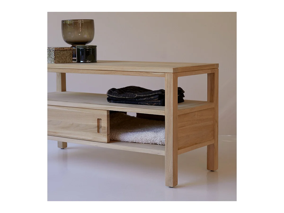 TV Schrank TV Unterschrank Board aus Teak 100 cm natürliches Teakholz