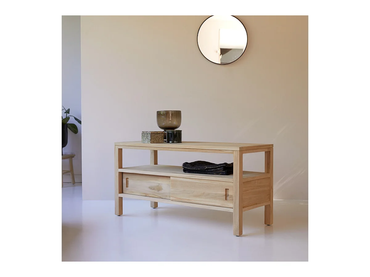 TV Schrank TV Unterschrank Board aus Teak 100 cm natürliches Teakholz