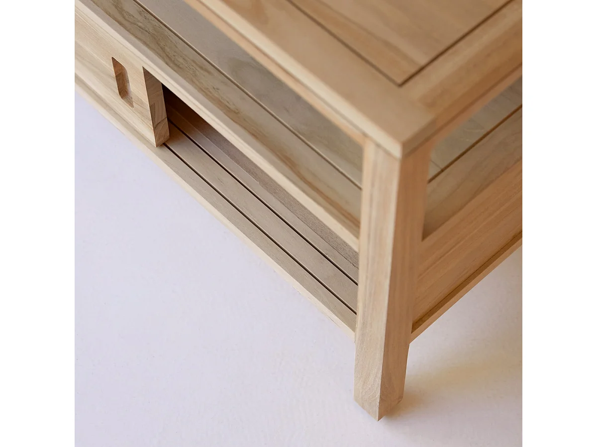 TV Schrank TV Unterschrank Board aus Teak 100 cm natürliches Teakholz