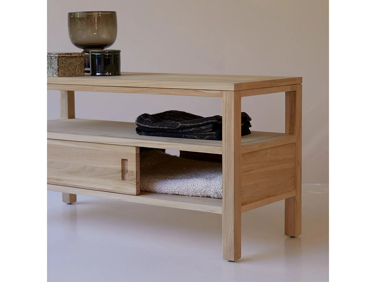 Meuble TV en bois de teck 100 Anton